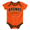 Browns Little Kicker Bodysuit 3-Pack