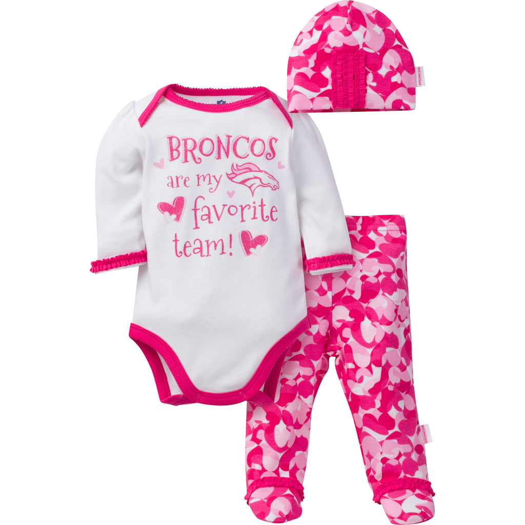 Broncos Baby Girl 3 Piece Outfit – babyfans