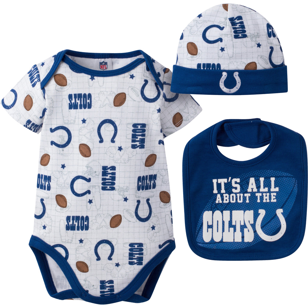 Colts Baby Logo Onesie, Cap and Bib – babyfans