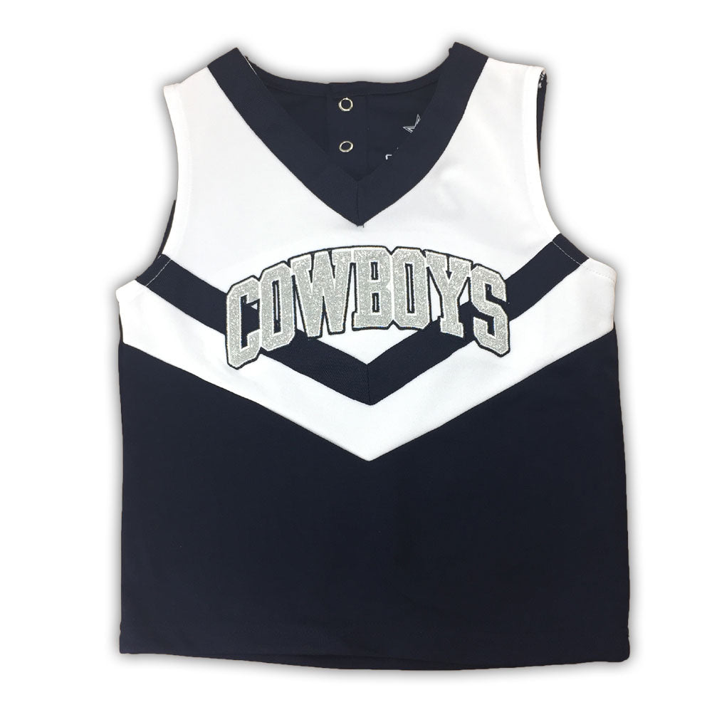 Girls Toddler Dallas Cowboys White Pom Pom Cheer II T-Shirt