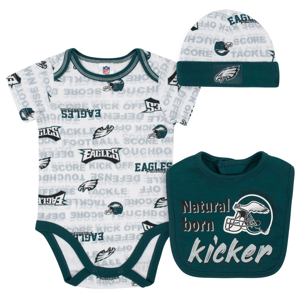 Falcons Baby Boys 3-Piece Bodysuit, Bib, and Cap Set