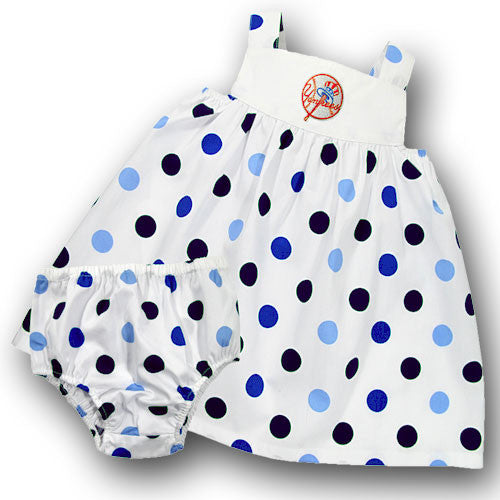 Yankees Infant Polka Dot Sundress with Bloomers