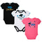 Panthers Girls Shine 3 Pack Short Sleeved Onesies