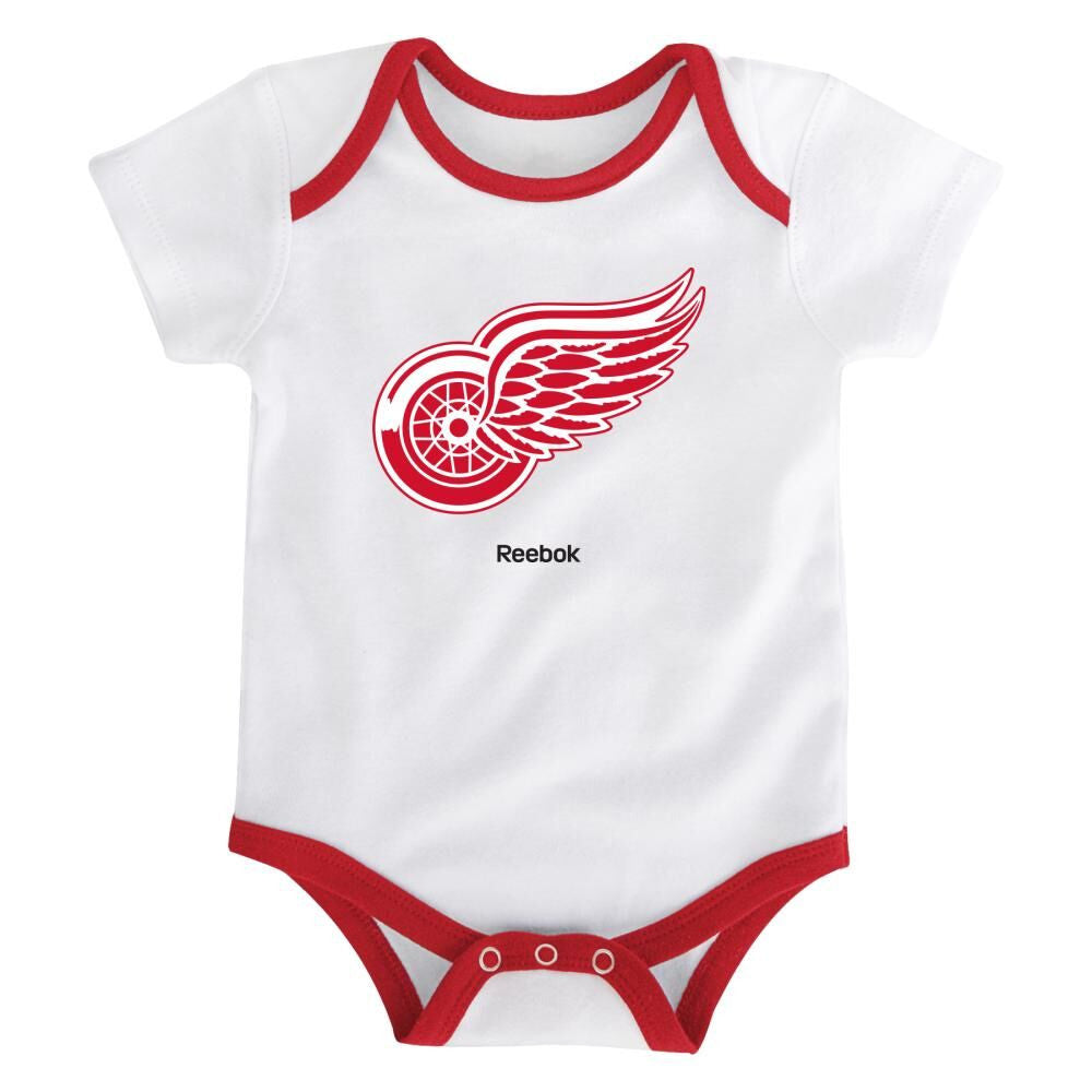 NHL Detroit Red Wings Infant Boys' 3pk Bodysuit - 6-9M