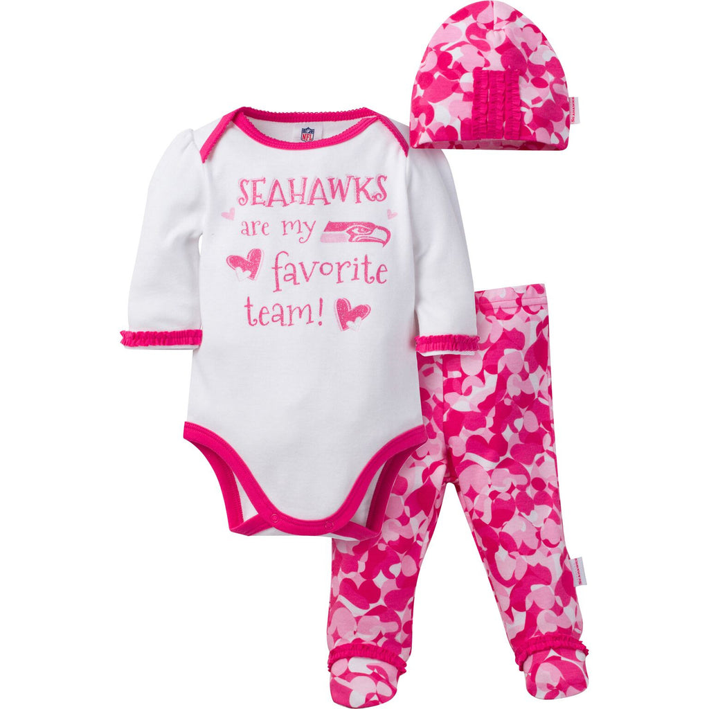 Seahawks Baby Girl 3 Piece Outfit – babyfans