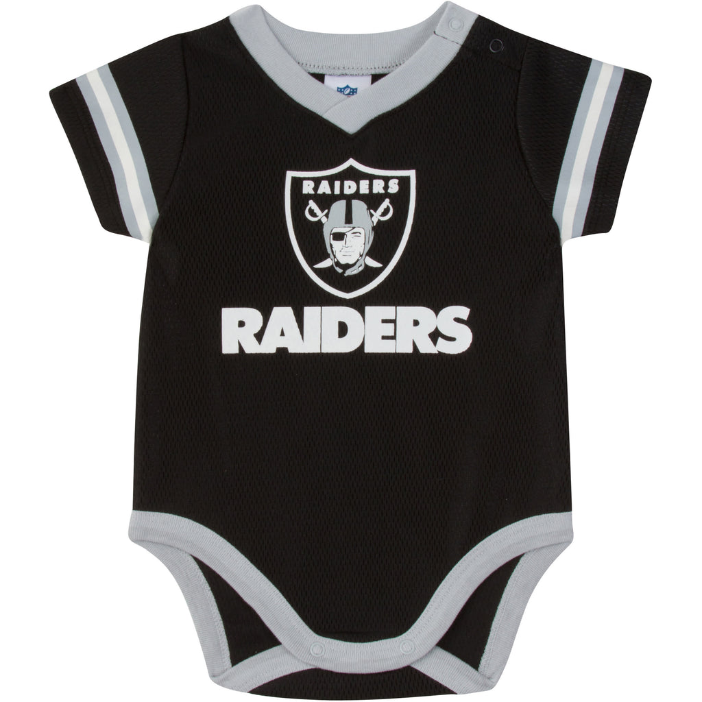 Newborn & Infant Black/Gray Las Vegas Raiders Two-Pack Double Up Bodysuit Set