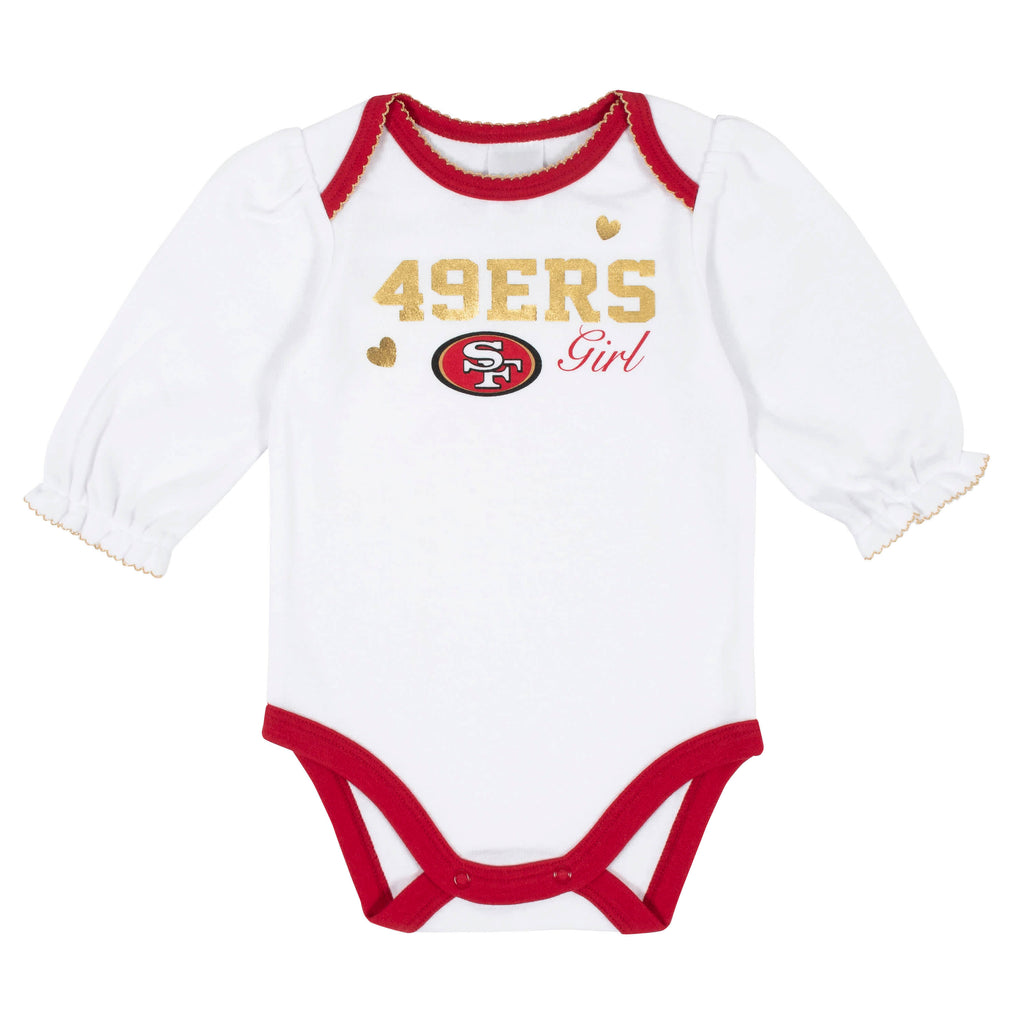 49ers Baby Girls 2-Pack Long Sleeve Bodysuits – babyfans