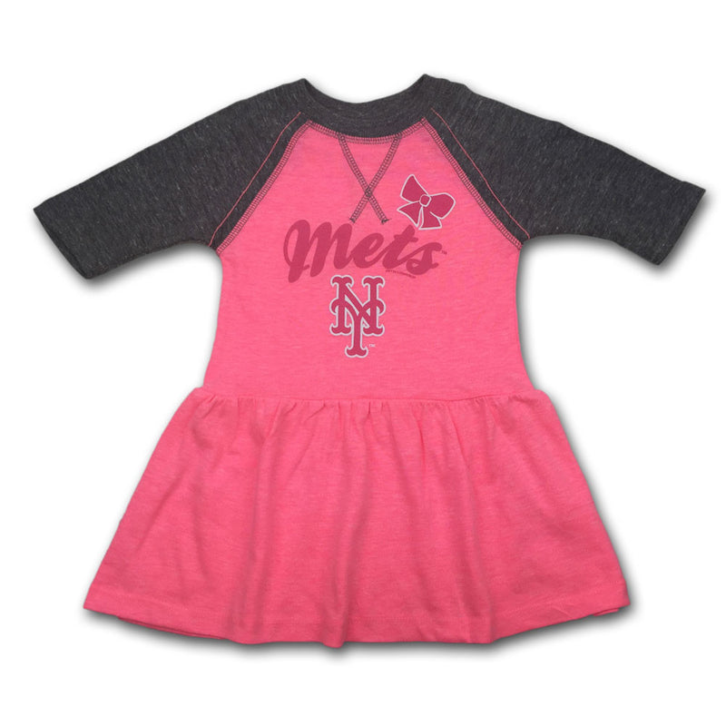 Mets Toddler Pink Baseball Shirt Dress