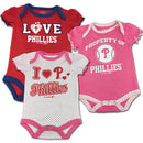 Phillies "Love" Baby Girl Onesies