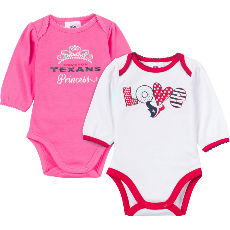 Baby Texans Girl Long Sleeve Onesie 2 Pack