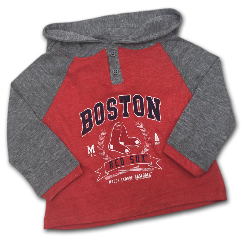 Red Sox Toddler Color Blocked Two Button Hoodie (2T-4T)