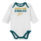Awesome Eagles Baby Girl Bodysuit, Footed Pant & Cap Set