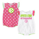 Steelers Baby Girl Polka Dot Creeper Set