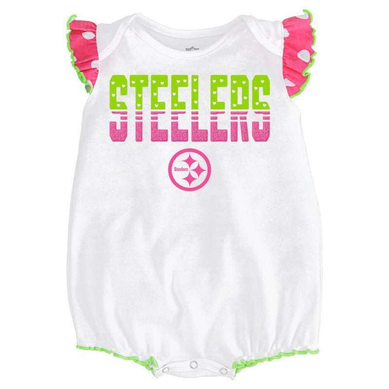 Steelers Baby Girl Polka Dot Creeper Set