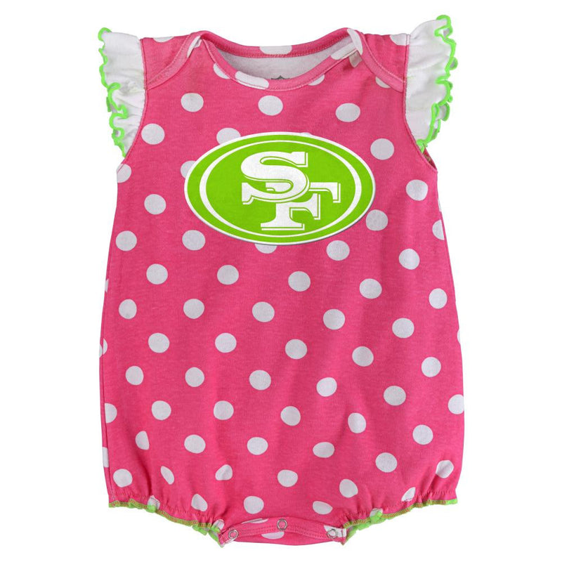 49ers Baby Girl Polka Dot Creeper Set – babyfans