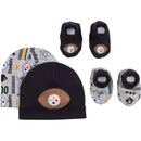 Baby Steelers Fan Caps & Booties Set