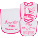 Love My Seahawks Bibs and Burp Cloth