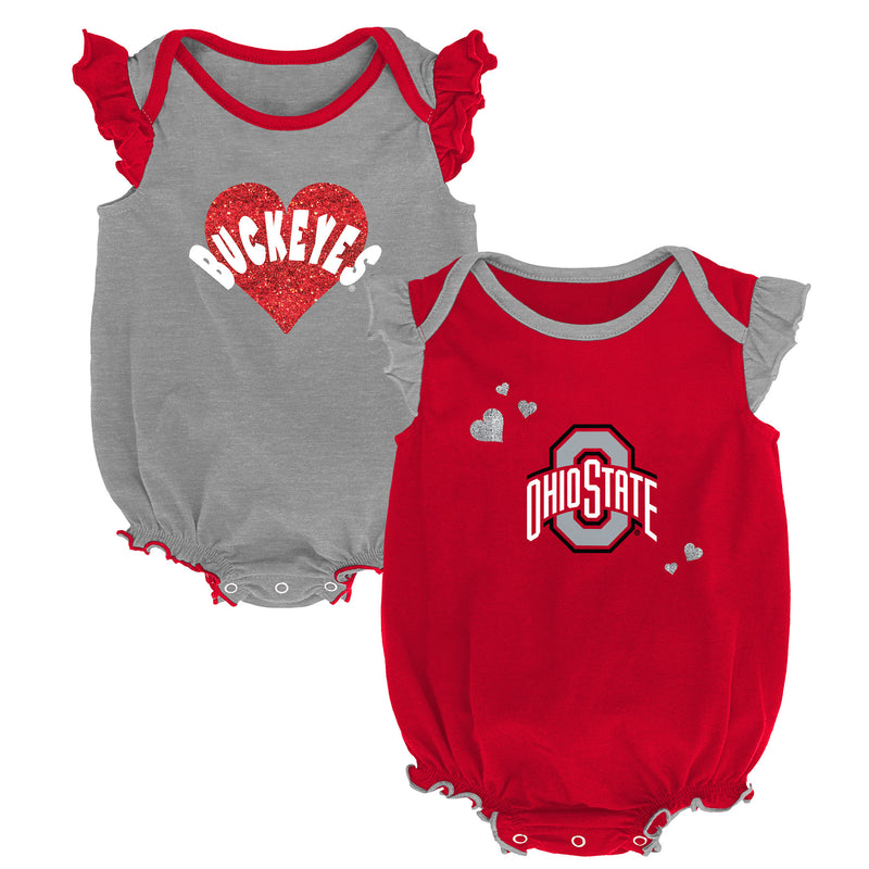 Ohio State Baby Girl Duo Bodysuit Set