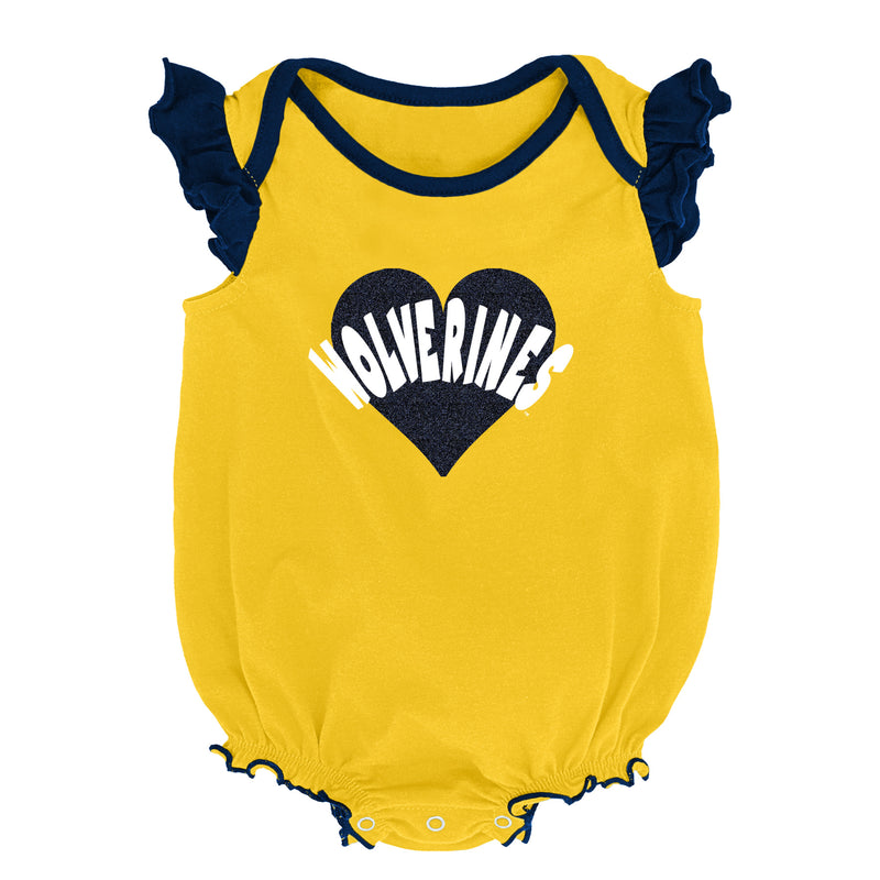 Michigan Wolverines Baby Girl Duo Bodysuit Set