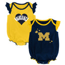 Michigan Wolverines Baby Girl Duo Bodysuit Set