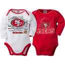 49ers Infant Long Sleeve Logo Onesies-2 Pack