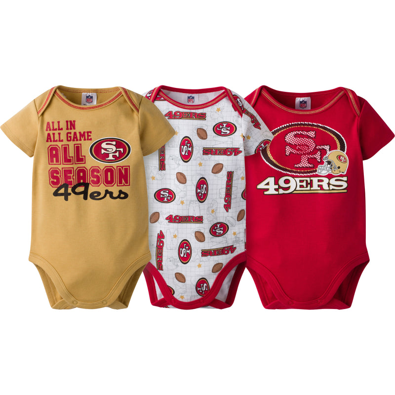49ers Infant 3-Pack Logo Onesies