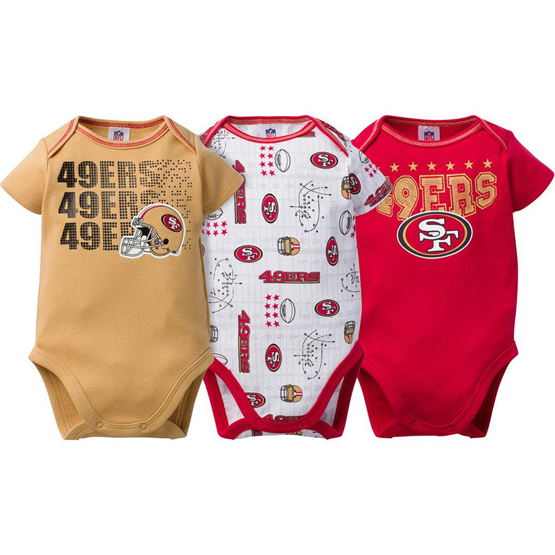 49ers Baby Boy 3-Pack Short Sleeve Bodysuit