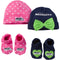 Seahawks Baby Girl 4 Piece Caps and Booties Set