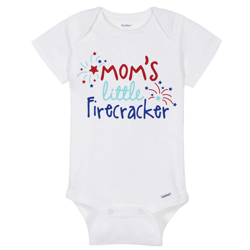Mom's Little Firecracker Premium Short Sleeve Onesies® Brand Bodysuit