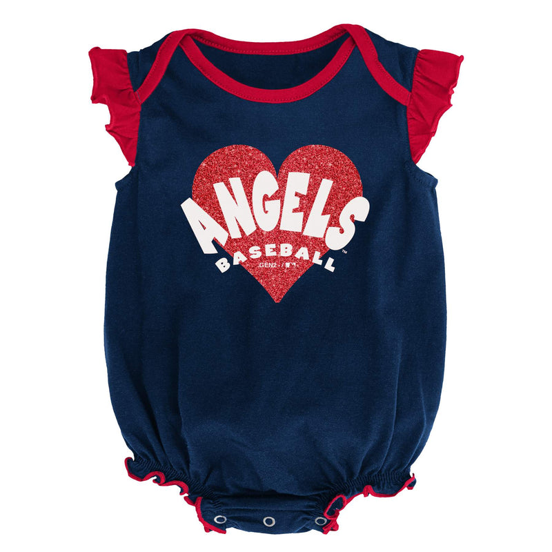 Angels Baseball Girl Ruffled Bodysuits