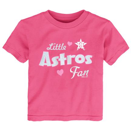 Pink Little Astros Baseball Fan Tee