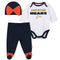 Awesome Bears Baby Girl Bodysuit, Footed Pant & Cap Set