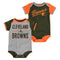 Browns Newborn Legacy Onesies 2-Pack