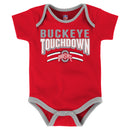 Baby Buckeye Touchdown Bodysuits