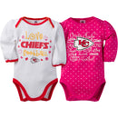 Chiefs Infant Girls Long Sleeve 2 Pack Bodysuits