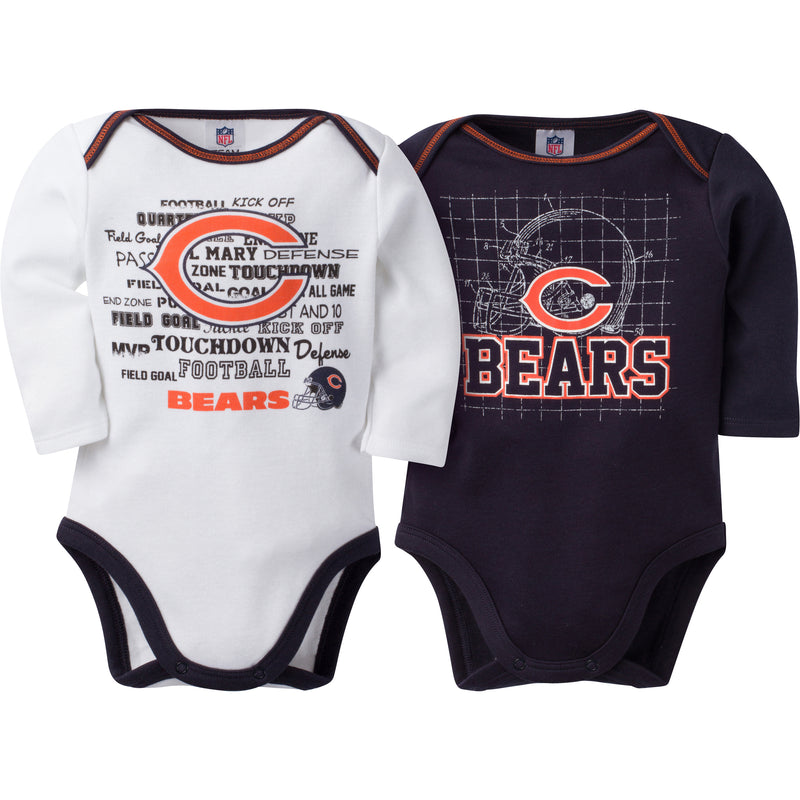 Bears Infant Long Sleeve Logo Onesies-2 Pack