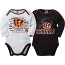 Bengals Infant Long Sleeve Logo Onesies-2 Pack