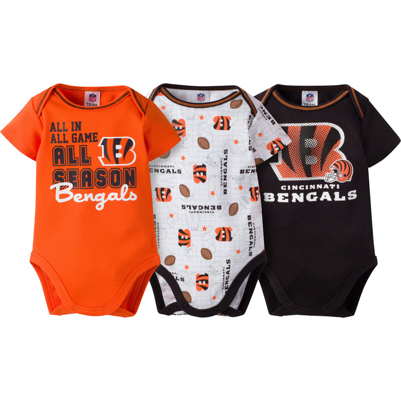 Bengals Infant 3-Pack Logo Onesies