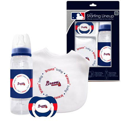 Braves Baby Bib, Bottle and Pacifier Set