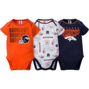 Broncos Baby 3 Pack Short Sleeve Onesies
