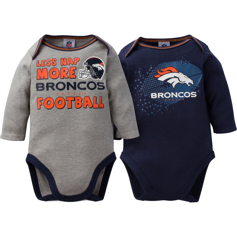 Baby Broncos Long Sleeve Onesie Two Pack