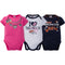 Denver Broncos 3-Pack Baby Girl Short Sleeve Bodysuits