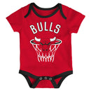 Bulls 3 PC Bodysuit, Shirt and Shorts Set