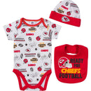 Chiefs Baby Boy Bodysuit, Cap and Bib Set