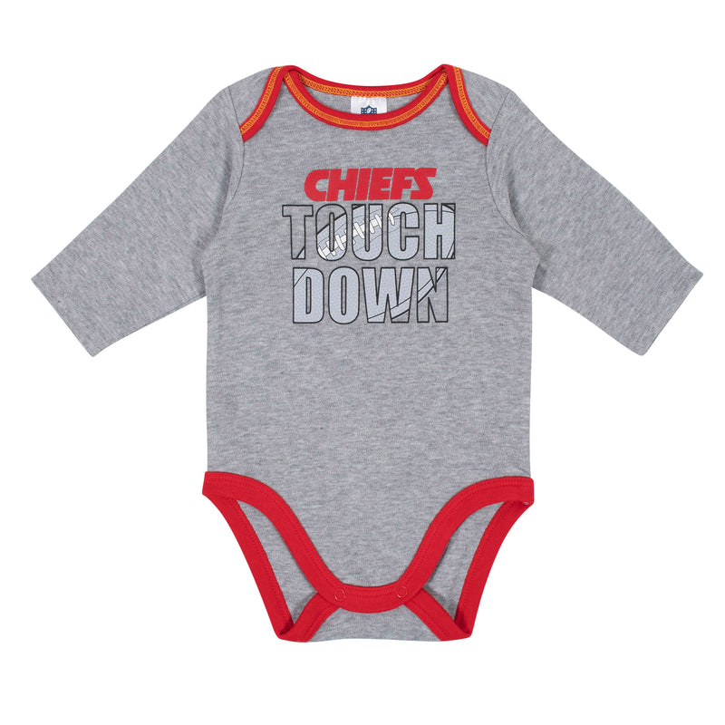 Kansas City Chiefs Baby Boy Long Sleeve Bodysuits