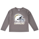 Chargers Cool Grey Toddler Long Sleeve Logo Tee