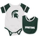 Michigan State Baby Roll Out Onesie and Bib Set