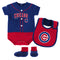 Cubs Baby Ball Player Creeper Bib and Bootie Set