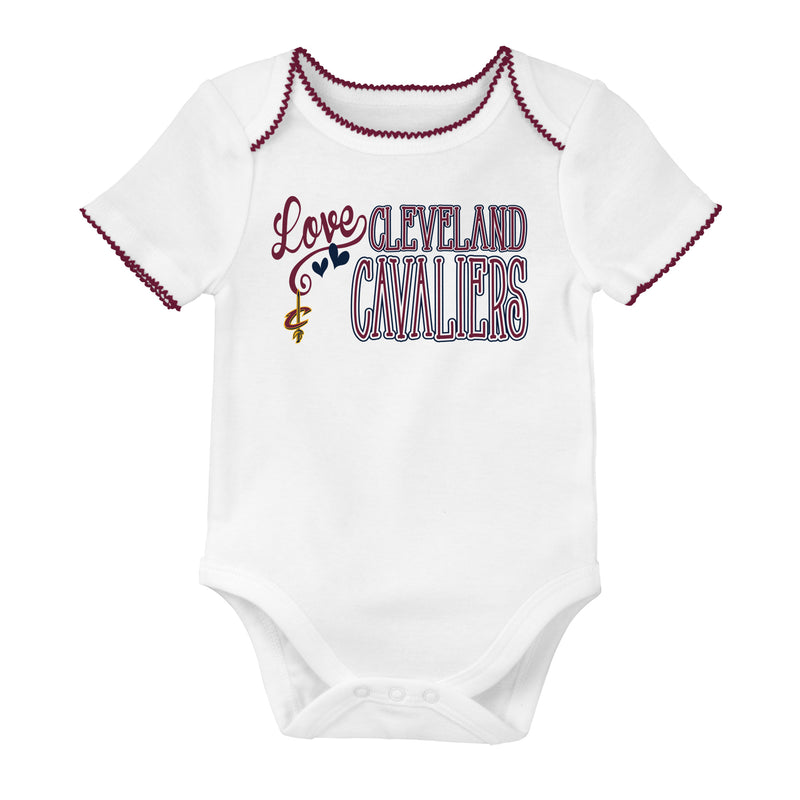 Cavaliers Baby Girl 3 Pack Short Sleeve Bodysuits