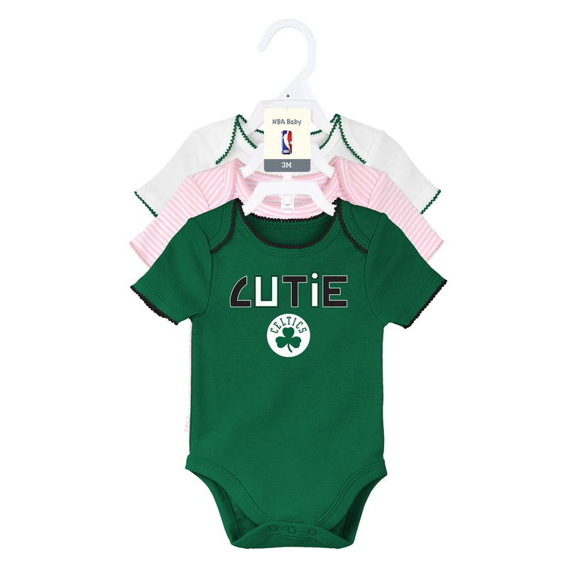 Celtics Baby Girl 3 Pack Short Sleeve Bodysuits
